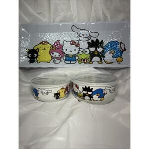 Hello Kitty & Friends Melamine Tray and 2 Time Release Tupperware Ceramic Bowls